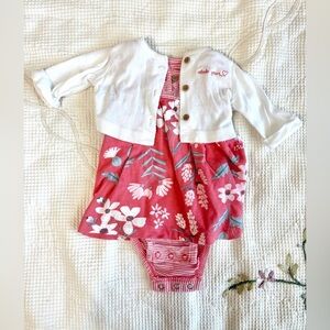 Carters Floral Pink bodysuit dress Set